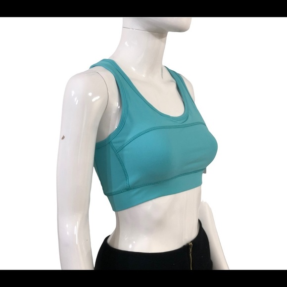 Mono B Womens Size M Sports Bra Teal Top Gym Workout Bra Racerback Blue NWT - Picture 6 of 10